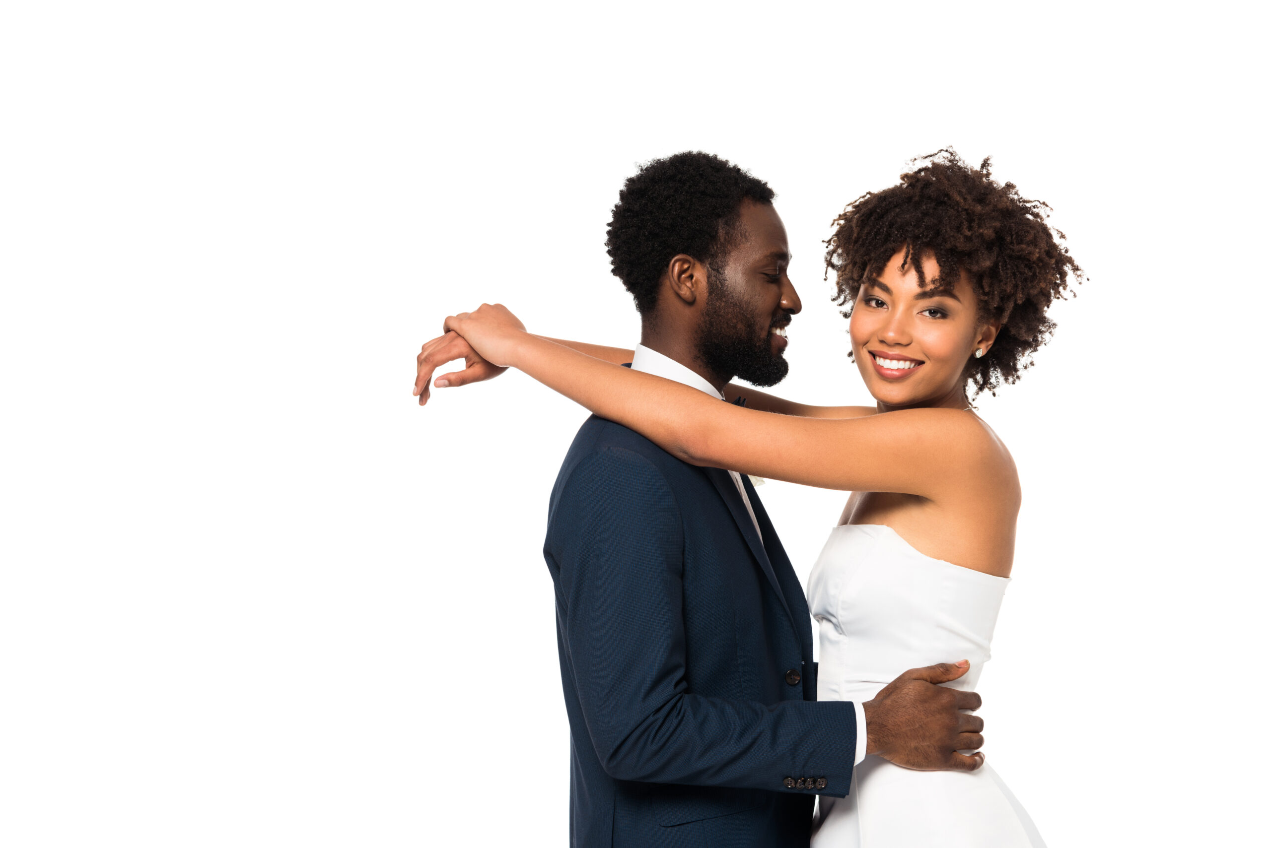 Newlywed couple enjoying a quiet moment together after their wedding dance
