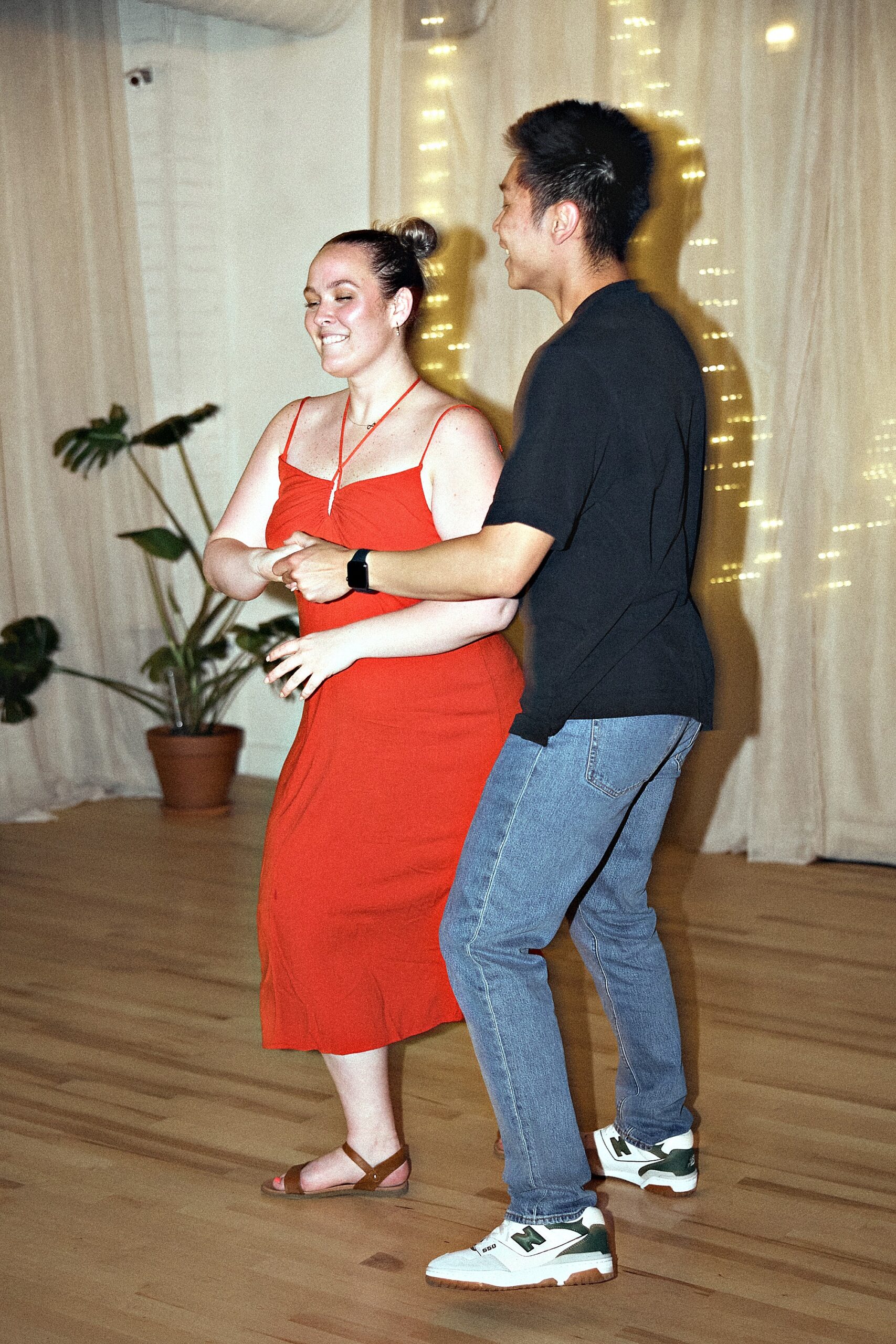 Couple dancing together at a Beach Ballroom evening social in Toronto